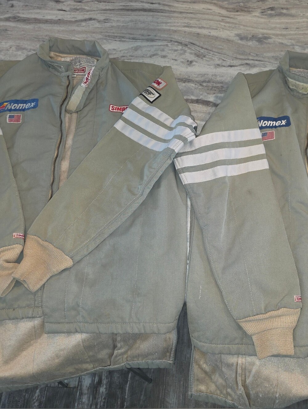 2 Simpson Racing Jackets lined size Medium SFI MANUFACTURER CERTIFIED 3-2A/5